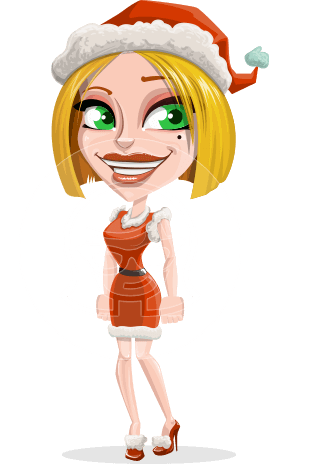 Santa Girl Cartoon Vector Character